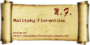 Malitsky Florentina névjegykártya
